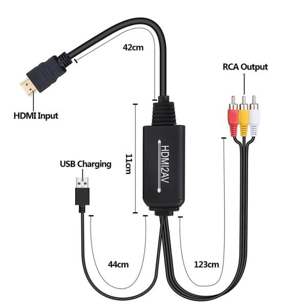 HDMI to AV RCA 3RCA CVBs Converter Adapter Cable 5